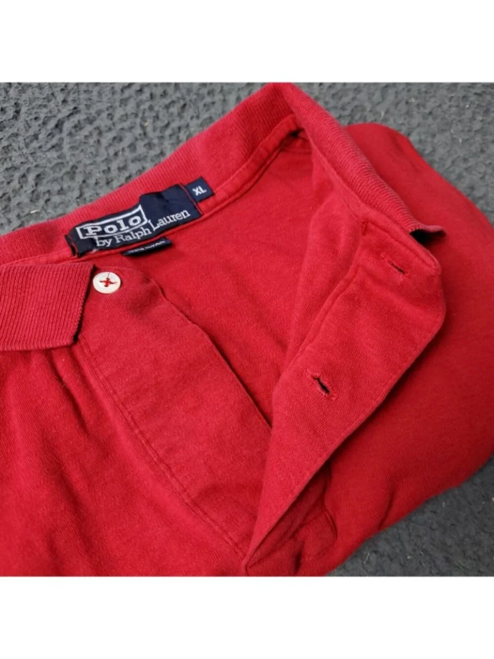 VINTAGE 90s Polo Ralph Lauren Shirt Mens XL Short Sleeve Red Rugby y2K